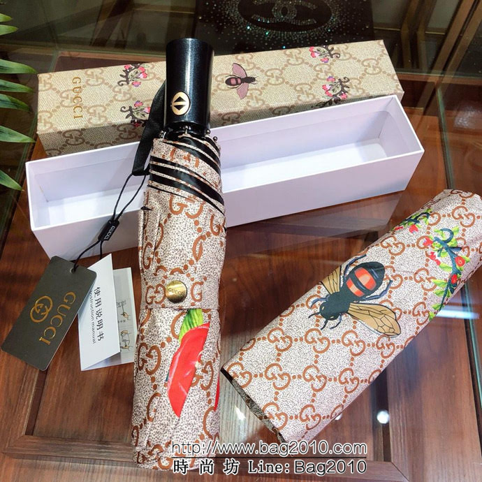 GUCCI古馳 最新火爆單品 極品G家自動傘 古奇天鵝圖案 防雨防紫外線隔熱傘  sll1024